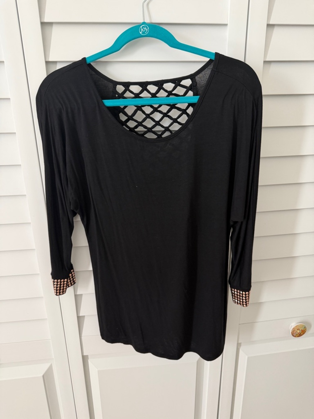 Daytrip Black Long Sleeve Tunic with Lattice Back